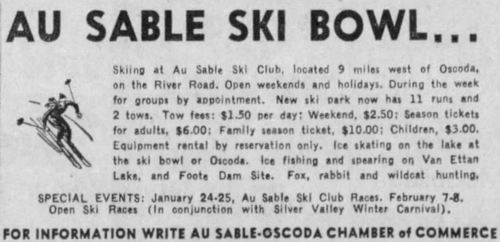 Au Sable Ranch and Ski Resort (Au Sable Ski Ranch) - Jan 1953 Ad (newer photo)